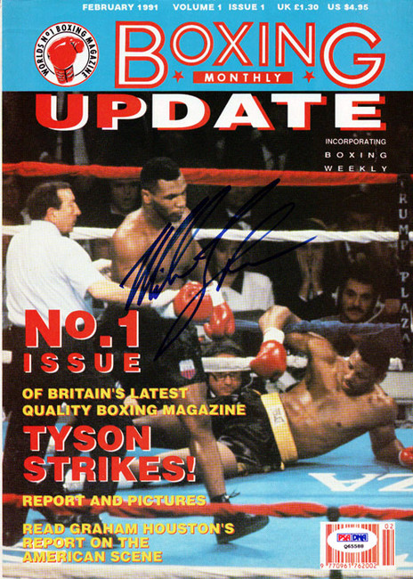 Mike Tyson Autographed Boxing Monthly Magazine Cover Vintage PSA/DNA #Q65588