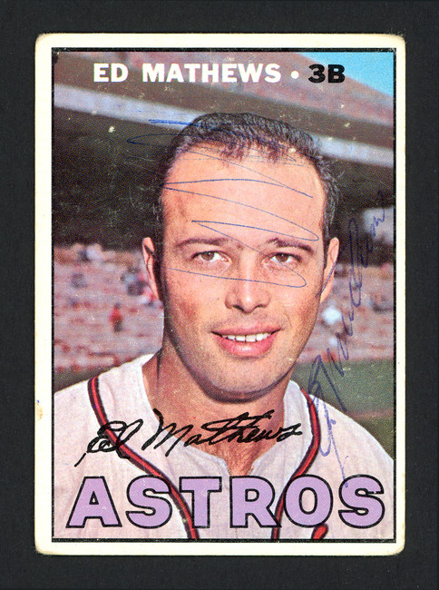Eddie Mathews Autographed 1967 Topps Card #166 Houston Astros SKU #161764