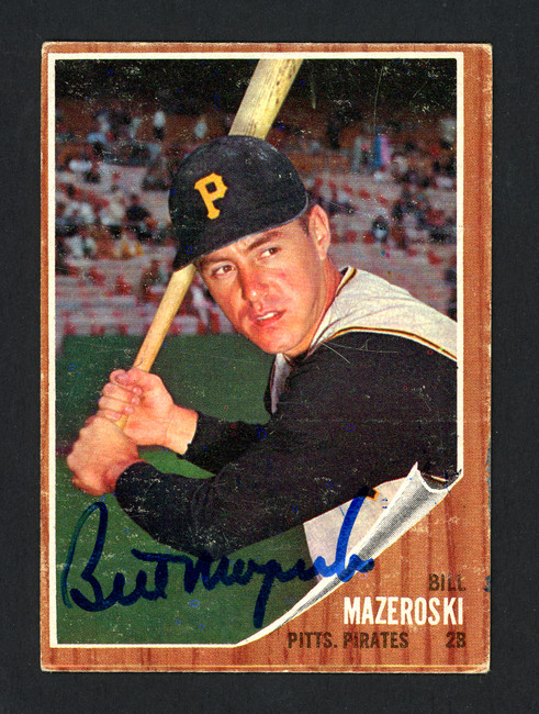 Bill Mazeroski Autographed 1962 Topps Card #353 Pittsburgh Pirates SKU #161769