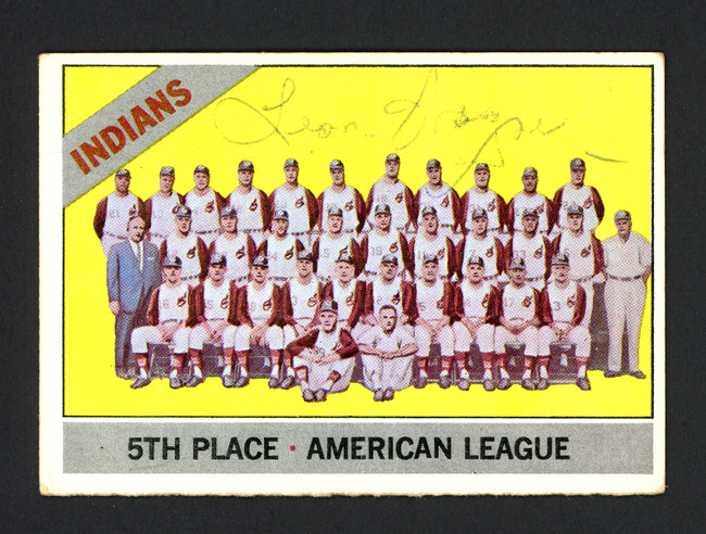 Leon Wagner Autographed 1966 Topps Card #303 Cleveland Indians SKU #162199