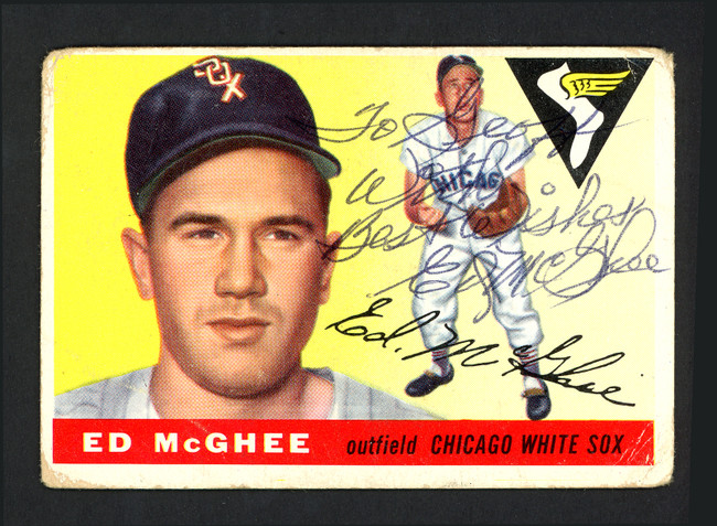 Ed McGhee Autographed 1955 Topps Card #32 Chicago White Sox "To Geoff Best Wishes" SKU #162252