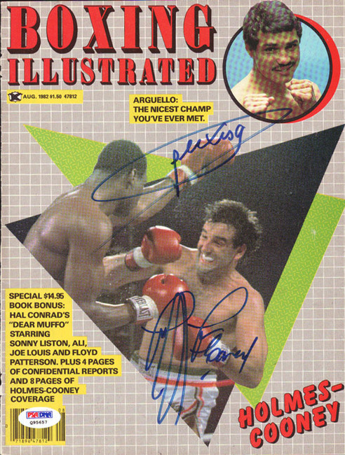 Alexis Arguello & Gerry Cooney Autographed Boxing Illustrated Magazine Cover PSA/DNA #Q95657