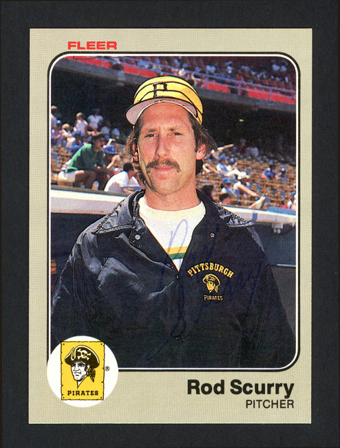 Rod Scurry Autographed 1983 Fleer Card #322 Pittsburgh Pirates SKU #164107
