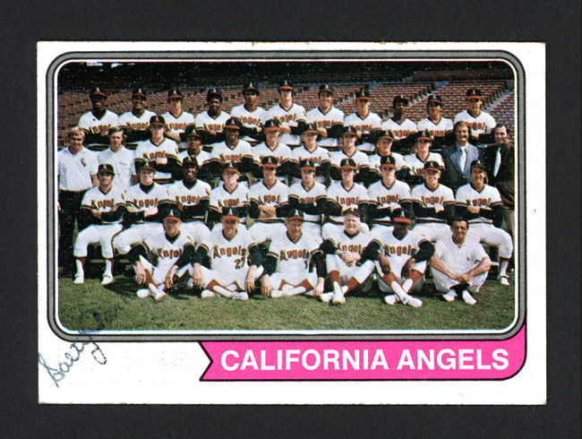 Salty Parker Autographed 1974 Topps Card #114 California Angels Coach SKU #164134