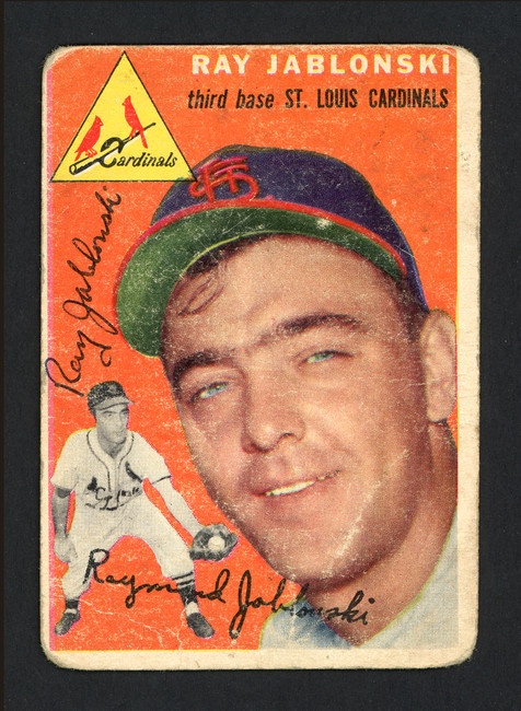 Ray Jablonski Autographed 1954 Topps Card #26 St. Louis Cardinals SKU #164165