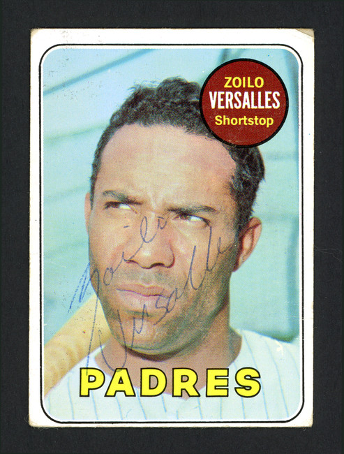 Zoilo Versalles Autographed 1969 Topps Card #38 San Diego Padres SKU #165177