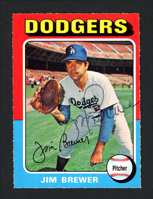 Jim Brewer Autographed 1975 O-Pee-Chee Card #163 Los Angeles Dodgers SKU #165234