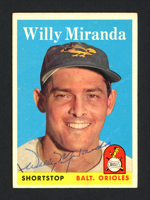 Willie Miranda Autographed 1958 Topps Card #179 Baltimore Orioles SKU #165405