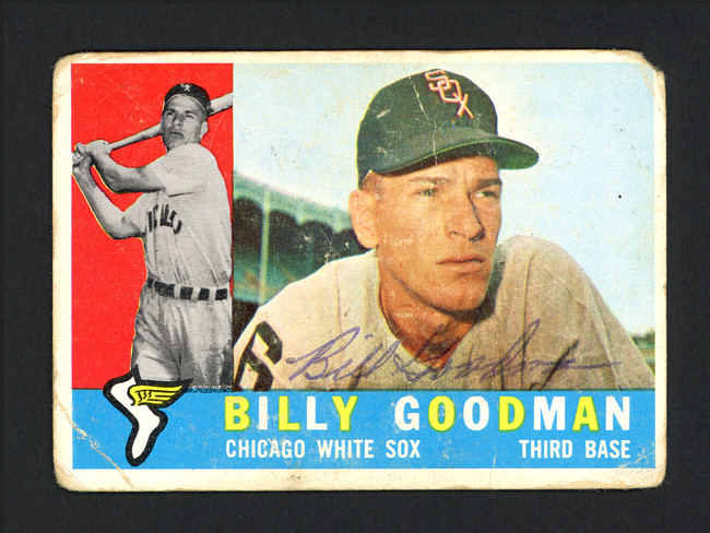 Billy Goodman Autographed 1960 Topps Card #69 Chicago White Sox SKU #165409