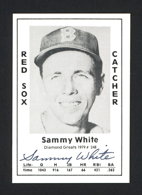 Sammy White Autographed 1979 Diamond Greats Card #248 Boston Red Sox SKU #165593