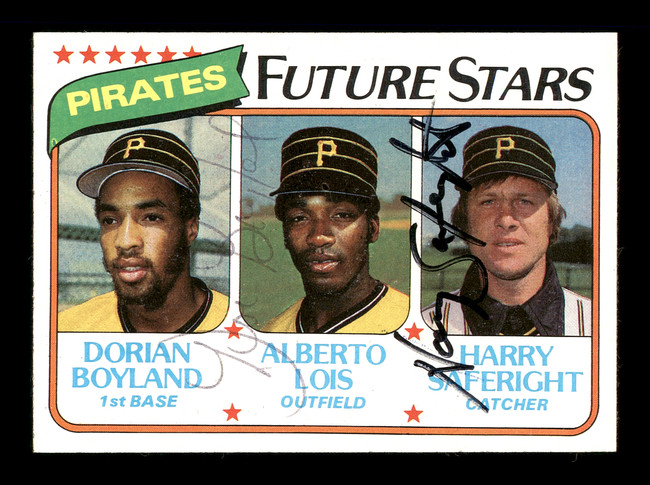 Dorian Boyland & Harry Saferight Autographed 1980 Topps Rookie Card #683 Pittsburgh Pirates SKU #166394