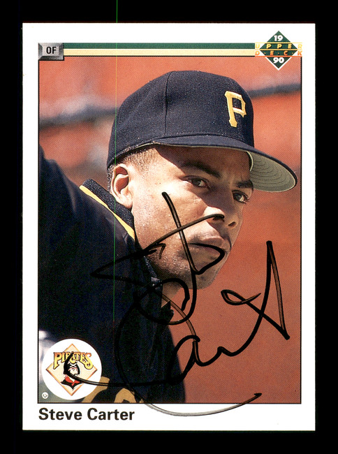 Steve Carter Autographed 1990 Upper Deck Rookie Card #368 Pittsburgh Pirates SKU #166445