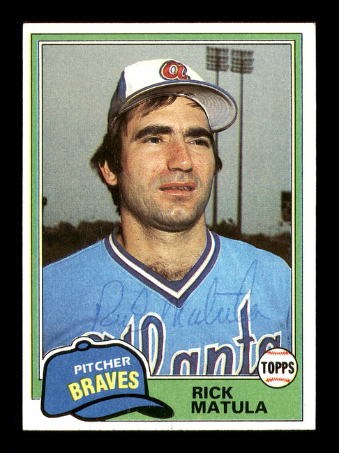 Rick Matula Autographed 1981 Topps Card #611 Atlanta Braves SKU #166549