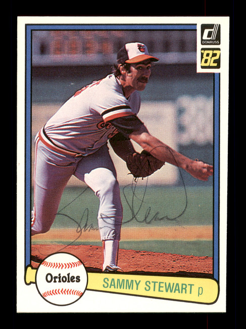 Sammy Stewart Autographed 1982 Donruss Card #457 Baltimore Orioles SKU #166594