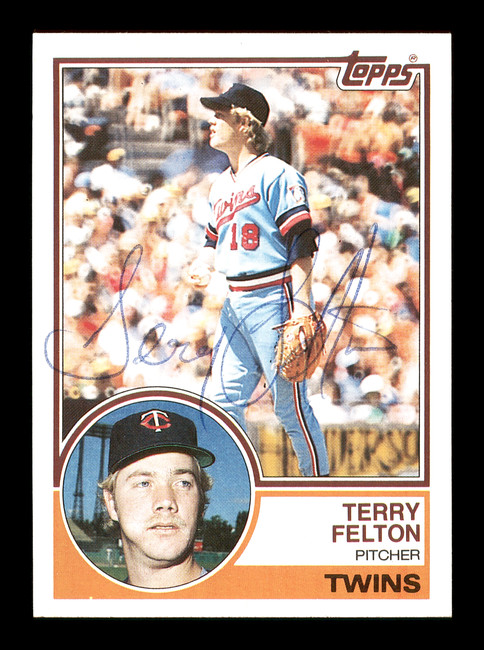 Terry Felton Autographed 1983 Topps Card #181 Minnesota Twins SKU #166720