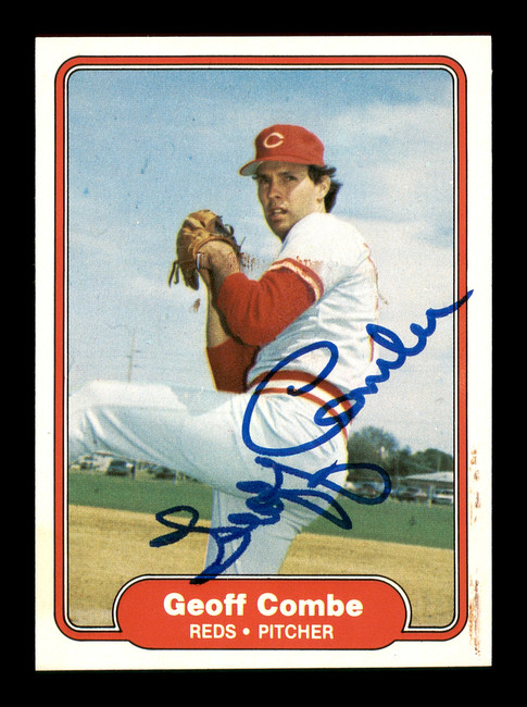 Geoff Combe Autographed 1982 Fleer Rookie Card #62 Cincinnati Reds SKU #166749