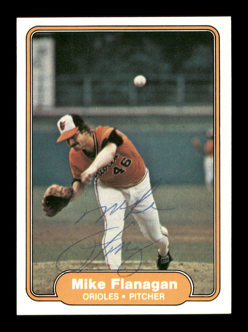 Mike Flanagan Autographed 1982 Fleer Card #165 Baltimore Orioles SKU #166757