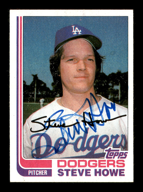 Steve Howe Autographed 1982 Topps Card #14 Los Angeles Dodgers SKU #166795