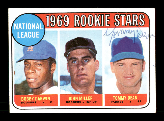 Tommy Dean Autographed 1969 Topps Rookie Card #641 San Diego Padres SKU #167031