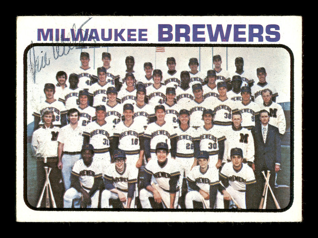 Jim Walton Autographed 1973 Topps Card #127 Milwaukee Brewers Coach SKU #167098