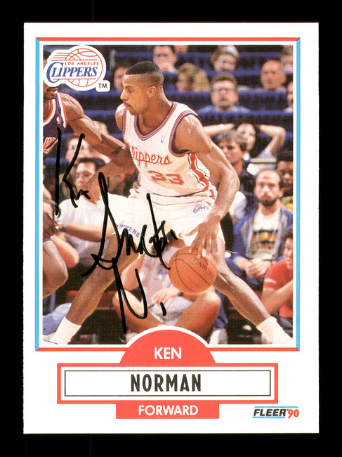 Ken "The Snake" Norman Autographed 1990-91 Fleer Card #88 Los Angeles Clippers SKU #167422
