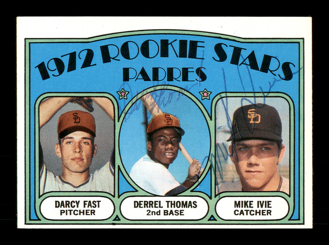 Mike Ivie & Derrel Thomas Autographed 1972 Topps Rookie Card #457 San Diego Padres SKU #167532