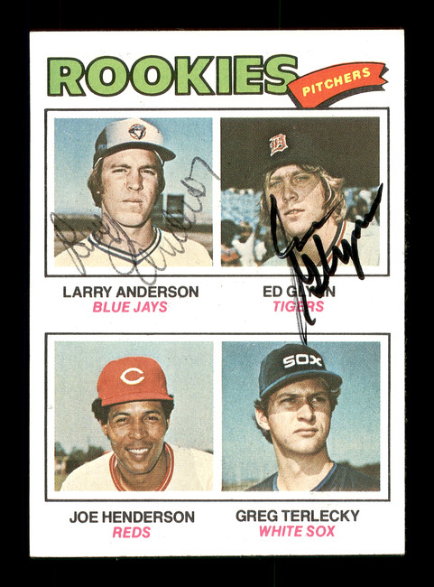 Larry Anderson & Ed Glynn Autographed 1977 Topps Rookie Card #487 SKU #167763