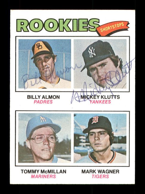 Mickey Klutts & Billy Almon Autographed 1977 Topps Rookie Card #490 SKU #167772