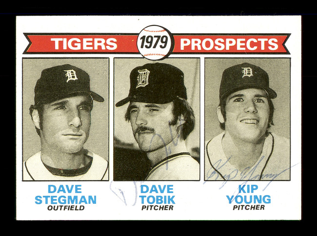 Dave Tobik & Kip Young Autographed 1979 Topps Rookie Card #706 Detroit Tigers SKU #167867