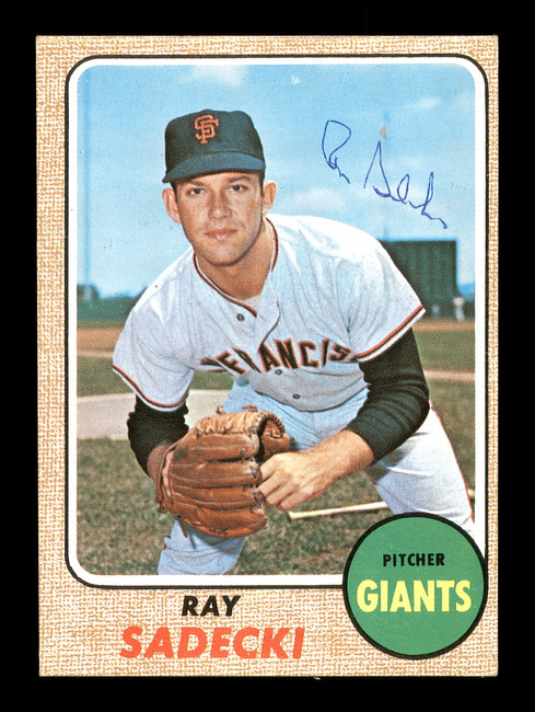 Ray Sadecki Autographed 1968 Topps Card #494 San Francisco Giants SKU #168004