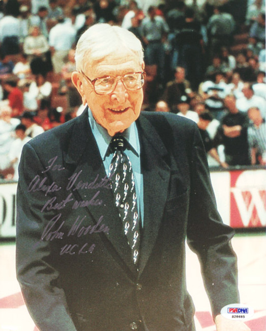 John Wooden Autographed 8x10 Photo UCLA Bruins "To Alexa" PSA/DNA #S28685