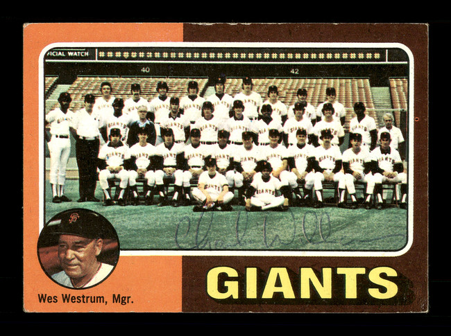 Charlie Williams Autographed 1975 Topps Team Card #216 San Francisco Giants SKU #168401