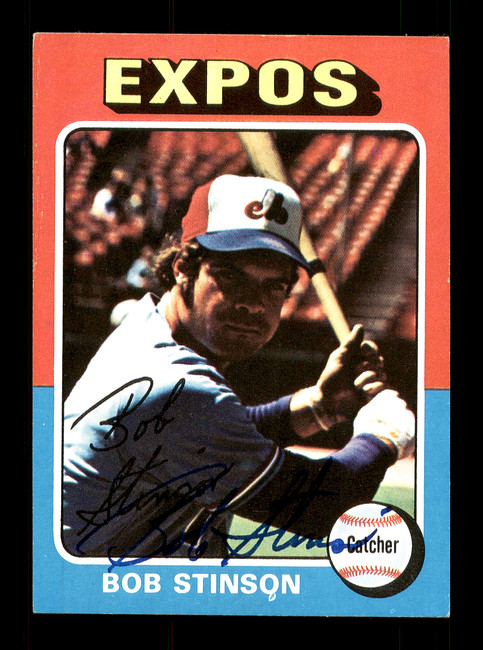 Bob Stinson Autographed 1975 Topps Card #471 Montreal Expos SKU #168479