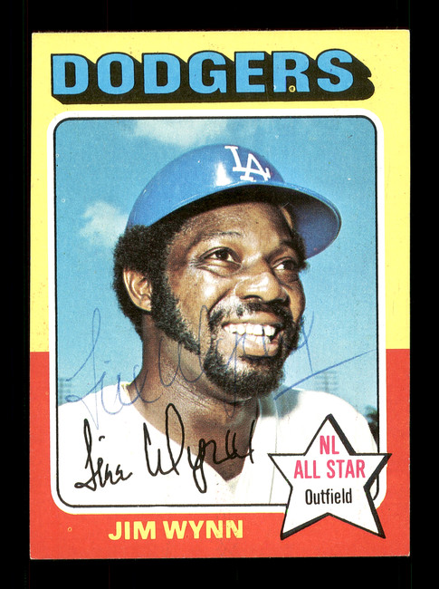 Jim Wynn Autographed 1975 Topps Card #570 Los Angeles Dodgers SKU #168508