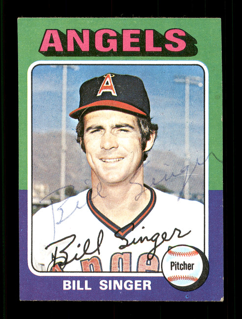 Bill Singer Autographed 1975 Topps Mini Card #40 California Angels SKU #168572