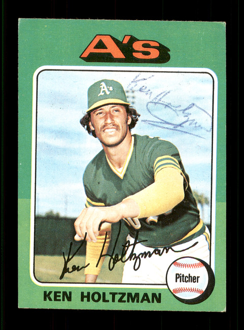 Ken Holtzman Autographed 1975 Topps Mini Card #145 Oakland A's SKU #168595