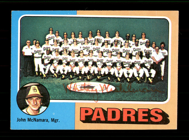 Whitey Wietelmann Autographed 1975 Topps Mini Team Card #146 San Diego Padres SKU #168596