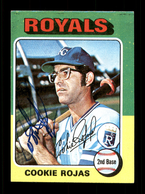 Cookie Rojas Autographed 1975 Topps Mini Card #169 Kansas City Royals SKU #168603