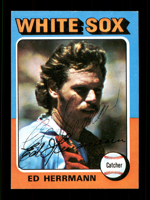 Ed Herrmann Autographed 1975 Topps Mini Card #219 Chicago White Sox SKU #168612