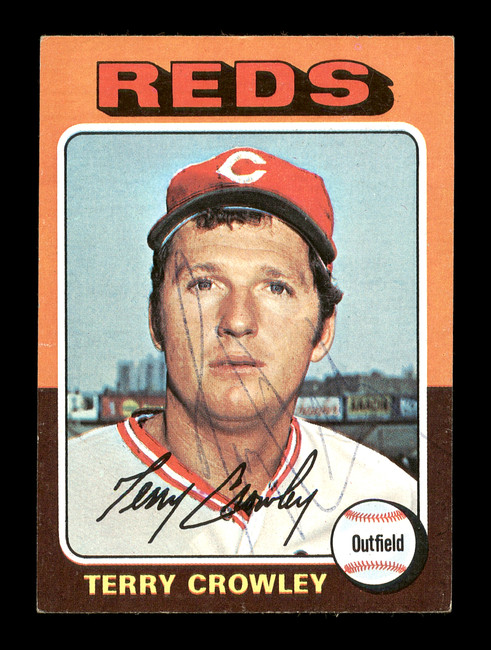 Terry Crowley Autographed 1975 Topps Mini Card #447 Cincinnati Reds SKU #168647 Terry Crowley Autographed 1975 Topps Mini Card #447 Cincinnati Reds SKU #168647