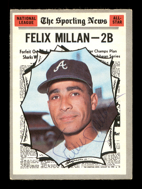 Felix Millan Autographed 1970 O-Pee-Chee Card #452 Atlanta Braves SKU #169118