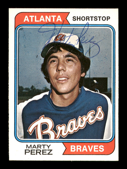 Marty Perez Autographed 1974 O-Pee-Chee Card #374 Atlanta Braves SKU #169353