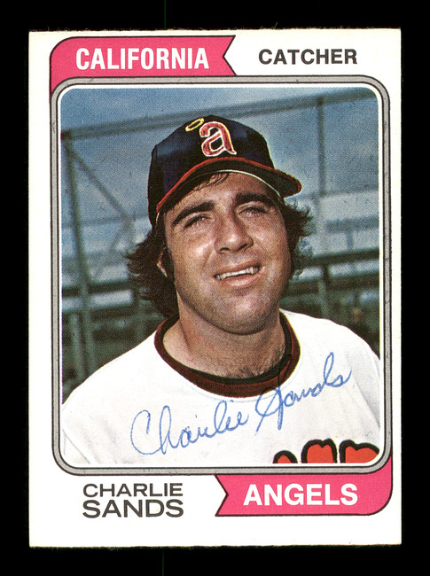 Charlie Sands Autographed 1974 O-Pee-Chee Card #381 California Angels SKU #169355