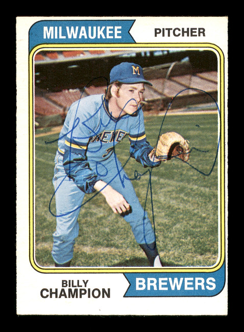 Billy Champion Autographed 1974 O-Pee-Chee Card #391 Milwaukee Brewers SKU #169357