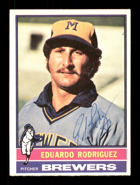 Eduardo Rodriguez Autographed 1976 O-Pee-Chee Card #92 Milwaukee Brewers SKU #169437