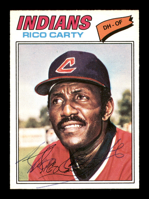 Rico Carty Autographed 1977 O-Pee-Chee Card #114 Cleveland Indians SKU #169505