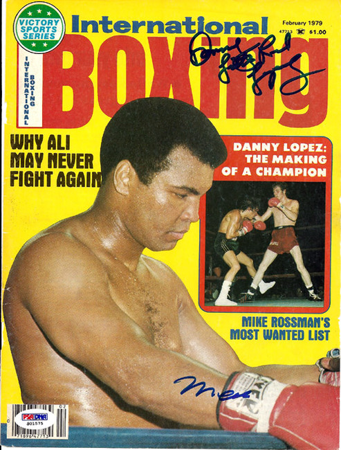 Muhammad Ali & Danny Lopez Autographed International Boxing Magazine Cover PSA/DNA #S01575