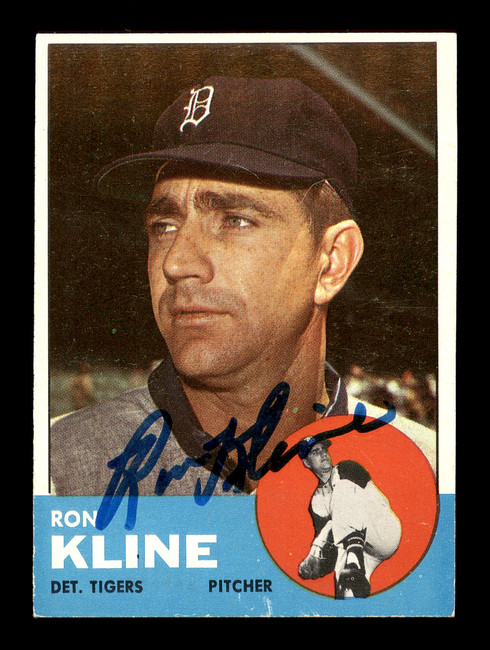 Ron Kline Autographed 1963 Topps Card #84 Detroit Tigers SKU #170071