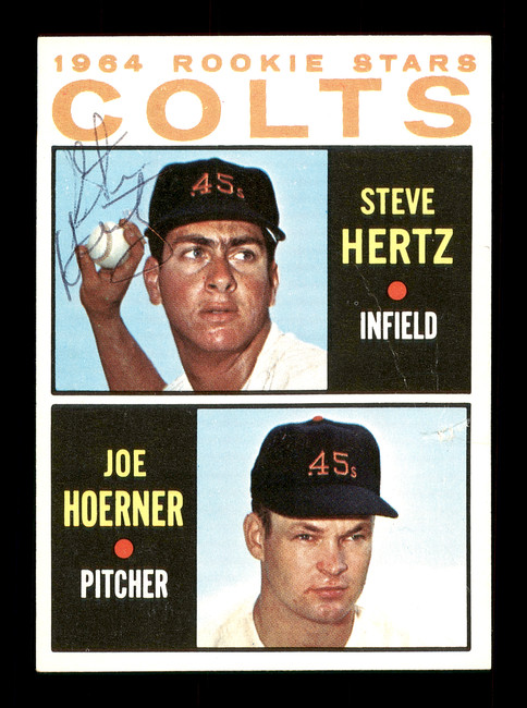 Steve Hertz Autographed 1964 Topps Rookie Card #544 Houston Colt .45's High Number SKU #170361