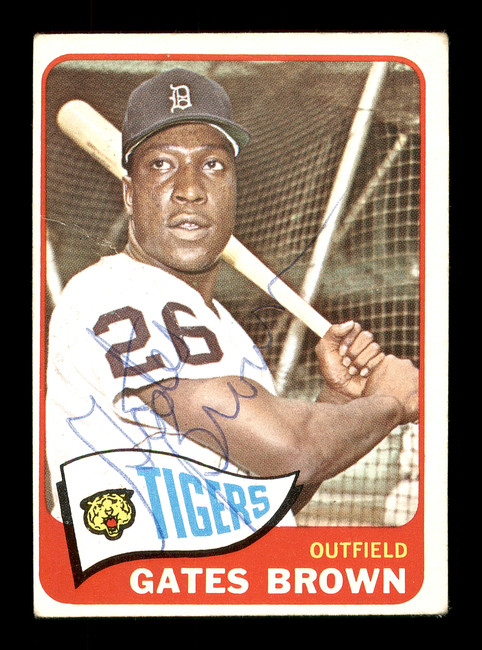 Gates Brown Autographed 1965 Topps Card #19 Detroit Tigers SKU #170386